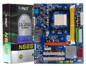 NSP통신-지포스 7 GPU 그래픽칩셋이 내장된 팔릿(Palit) N68S 유니텍 PC 메인보드.