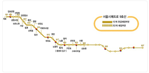 NSP통신-지하철 9호선 노선도