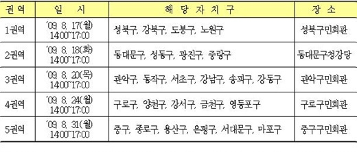 NSP통신-자치구별 설명회 실시 일정