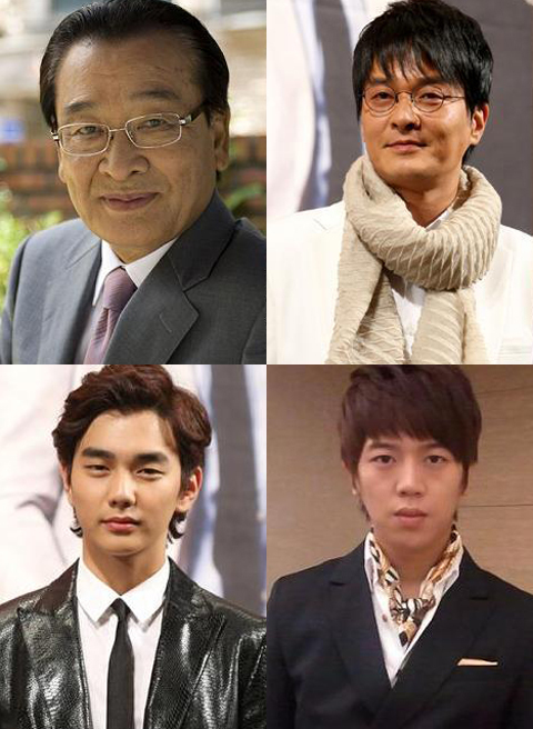 NSP통신-▲사진 왼쪽부터 시계 방향 순으로 이순재 조민기 백종민 유승호