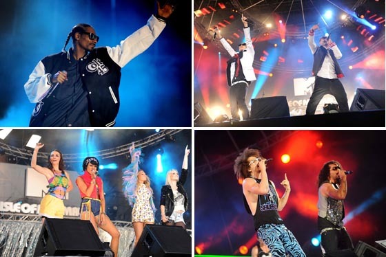 NSP통신-▲사진: 왼쪽 위부터 시계방향 순서대로 스눕독, 파 이스트 무브먼트, LMFAO, 퍼레이드 <사진=MTV>