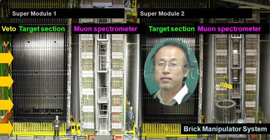 NSP통신-중성미자 검출장치 (이탈리아 그란사소 국립연구소 지하실험실, 원내 윤천실박사).<사진제공=경상대학교>