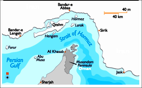 NSP통신-현재까지 이란의 전면봉쇄 가능성은 낮게 보이나 일부 봉쇄 등 충돌시 국제유가에 미칠 영향력이 커 올해 세계경제 성장에 주요한 변수로 떠오르고 있는 호르무즈 해역.(자료=국제금융센터 제공)