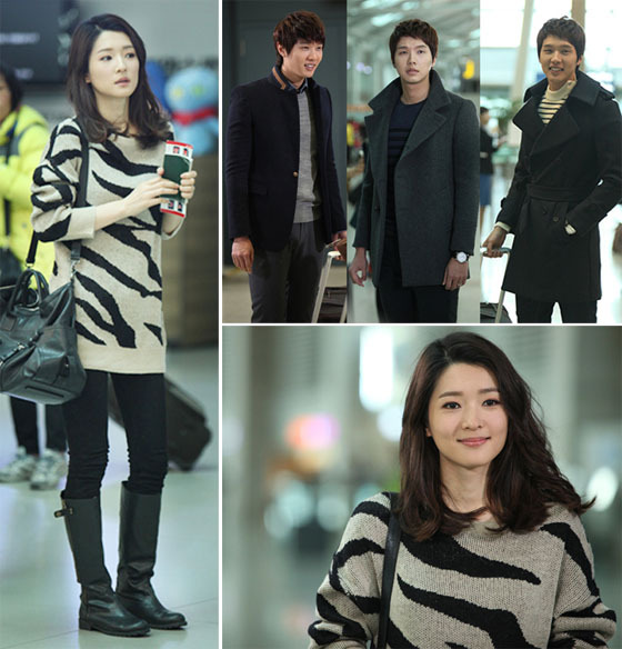 [NSP PHOTO]천 번 지현우-차수연, 공항패션 공개…세련된 도시미 강조 눈길
