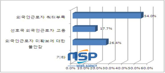 NSP통신-외국인근로자 신청접수 창구 과열 원인 설문조사표.(자료=중기중앙회 제공)