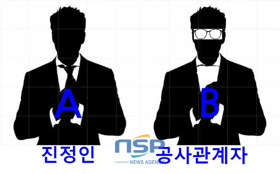 NSP통신-부산지검이 성역없는 엄정수사를 공표한 동래 명륜 중앙 센트러파크하이츠 사건과 관련, NSP통신이 단독으로 진정인(A씨)과 공사관계자(B씨)를 어렵게 만났다. (그래픽=최상훈기자)