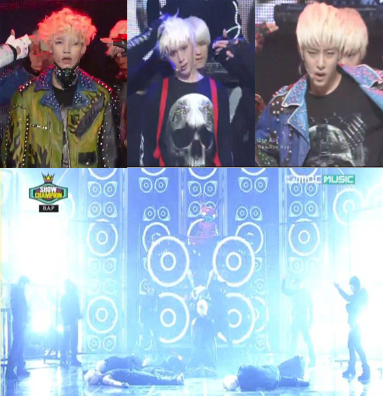 [NSP PHOTO]B.A.P, 워리어 매주 독특 무대 엔딩 화제