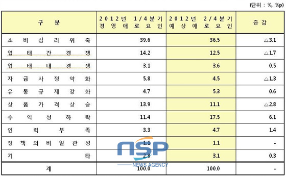 NSP통신-부산지역 소매유통업 경영애로 요인 (부산상공회의소 자료제공)