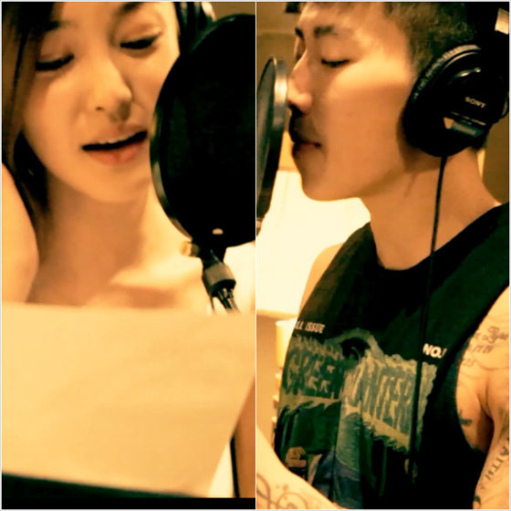 [NSP PHOTO]NS윤지, 박재범과 신곡 녹음실서 달달모드 눈길