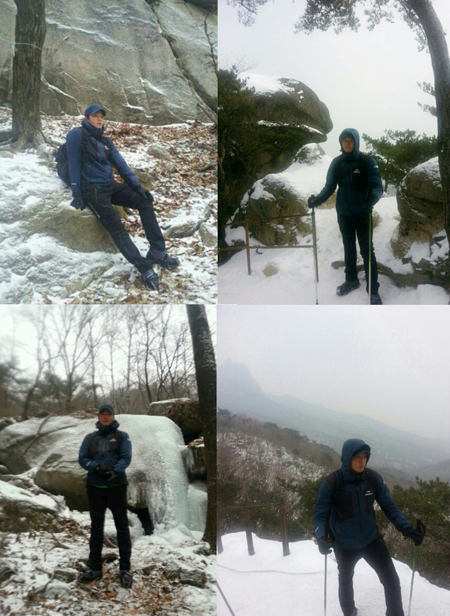 [NSP PHOTO]문지윤 근황, 눈덮힌 도봉산 등반 포착…산사나이가 따로 없네
