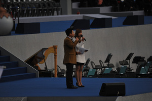[NSP PHOTO][박근혜 대통령 취임식] 식전공연 사회에 개콘 김준호 신보라