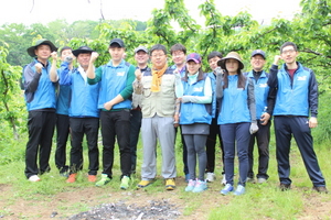 [NSP PHOTO]서울농협, 140여명 과수농과 찾아 일손 제공