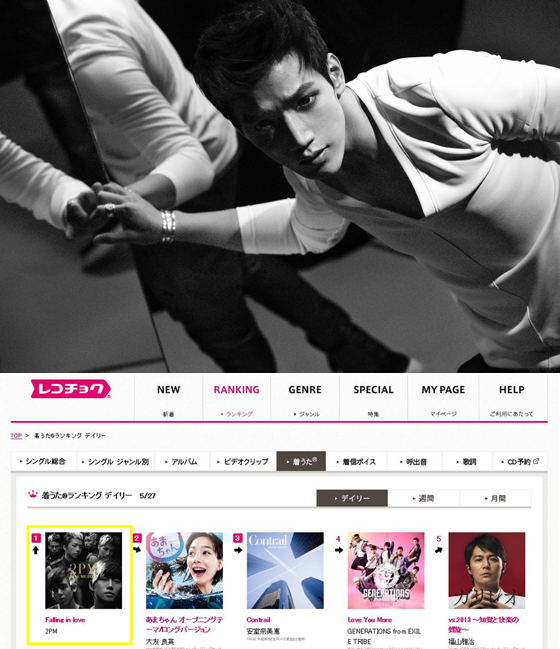 [NSP PHOTO]2PM, 준케이 자작곡 폴링 인 러브로 레코초크 1위