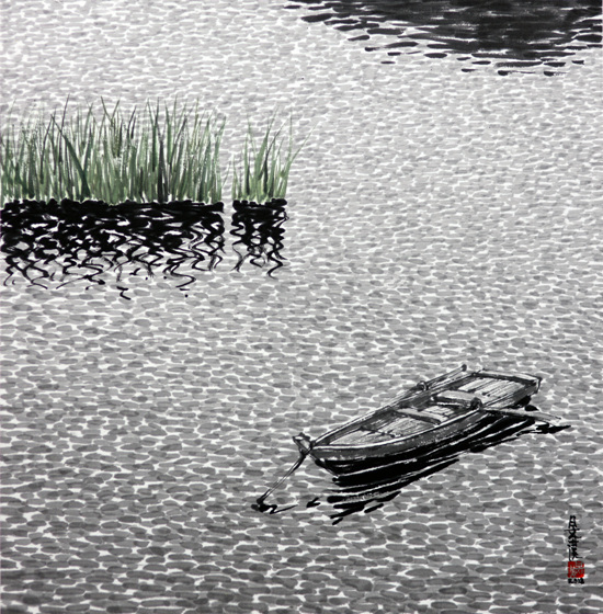 NSP통신-산그림자 2013 5 / 34×35cm / 화선지에 수묵담채 / 2013년. (해운대아트센터 제공)