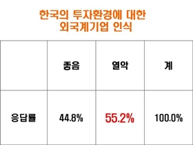 [NSP PHOTO]외국계기업 55%, 국내 투자환경 열악…정책 일관성 부족·경제변수 변동성 지적