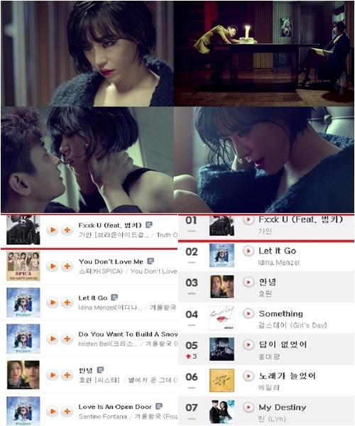 NSP통신-孙佳人新曲MV截图及其在各大音乐排行榜上独占鳌头。