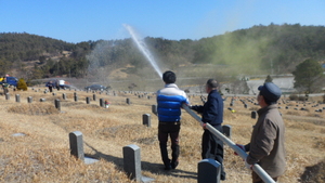 [NSP PHOTO]광주시립묘지 산불 예방 사전 모의훈련 실시