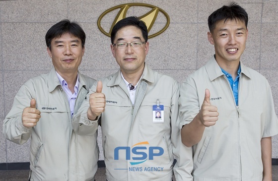 NSP통신-주인공인 김규호, 오수열, 최현록씨/왼쪽부터 (현대차 전주공장)