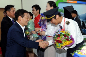 [NSP PHOTO]광주시, 티웨이항공의 광주∼제주노선 취항식