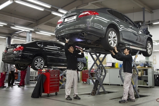 NSP통신-인피니티 정비 서비스 센터 전경