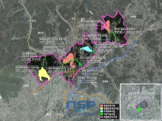 NSP통신-담양군 개발촉진지구지정 및 개발계획도. (담양군)