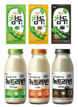 NSP통신-롯데칠성음료의 두유 브랜드 참두·참두 뉴트리빈. (롯데칠성음료 제공)