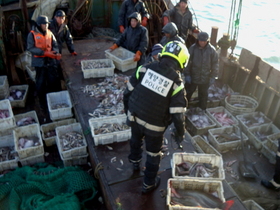 [NSP PHOTO]목포해경, 어획량 축소 기재한 중국어선 2척 나포