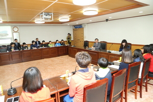 [NSP PHOTO]무안군, 해제초등학교 학생 군수와의 대화 가져