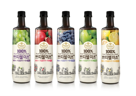 NSP통신-CJ제일제당이 100% 과일발효 음용식초 쁘띠첼 미초 패키지를 전면 리뉴얼했다. (CJ제일제당 제공)