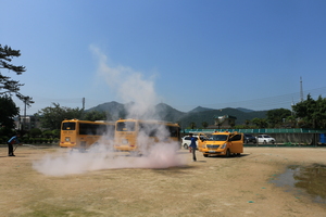 [NSP PHOTO]고흥교육지원청 통학차량 화재대피 훈련실시 실시