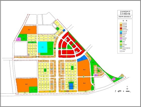 NSP통신-군산 미장지구 개발계획도.