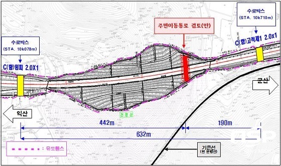 NSP통신-주민 이동로를 위한 과선교 설치 조정안 현장도면.