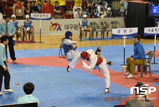 NSP통신-전국체전 태권도 경기. (전남교육청)