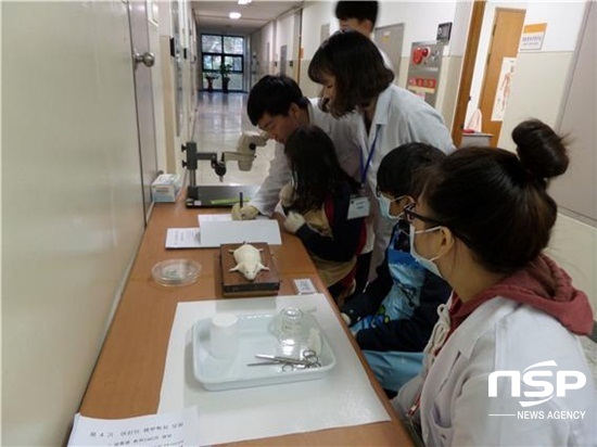 NSP통신-조선대 의과대학 해부학교실이 최근 실시한 제4기 어린이 해부학자 모임 프로그램. (조선대)