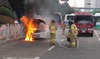 [NSP PHOTO][NSPTV] 부산 해운대 요트경기장 앞 차량 화재... 400만원 재산피해