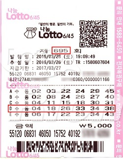 [NSP PHOTO]로또 695회 1등 당첨금 일부 익명으로 기부할 것