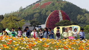 [NSP PHOTO]함평군 나비따라 꽃길따라 나비축제장에 봄소풍 나온 아이들