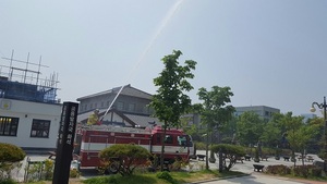 [NSP PHOTO]군산근대역사박물관, 30일 합동 소방훈련