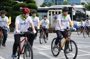 [NSP PHOTO]광주 동구,  청렴 실천 자전거 릴레이 캠페인 전개