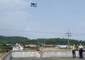 [NSP PHOTO]청도군, 드론 활용해 지적조사 나서