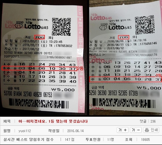 [NSP PHOTO]로또 706회 당첨자, 당첨자와 낙첨자 사연으로 서민경제 직감