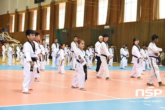 NSP통신-조선대가 주최한 2016 국제 태권도 아카데미 합동훈련 장면. (조선대)