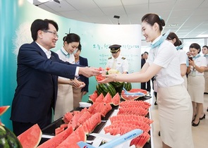 [NSP PHOTO]대한항공, 성수기 특별수송기간 직원 대상 수박 제공