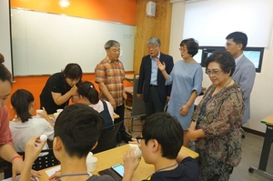 [NSP PHOTO]심학경 교육장, 늘 해랑 학교운영 경기장애인정보화협회 방문