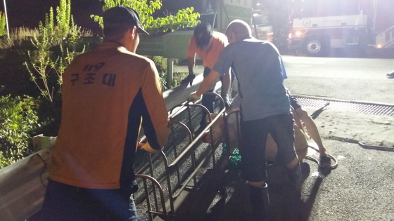 NSP통신-익산소방서는 돈사를 탈출한 돼지를 안전하게 포획해 관계자에게 인계했다. (익산소방서)