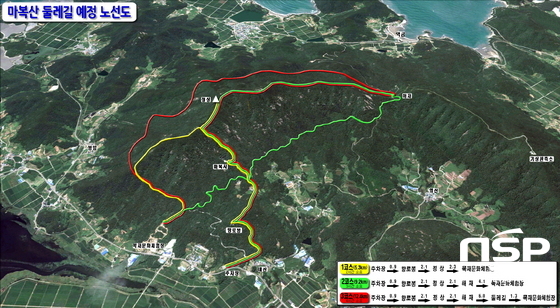 NSP통신-마복산 둘레길 예정 노선도 (고흥군)