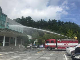 [NSP PHOTO]포항시시설관리공단, 119 안전센터와 합동 소방훈련 실시