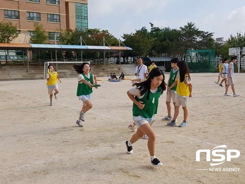 NSP통신-1학년 이어달리기 수업 (용천중학교 제공)