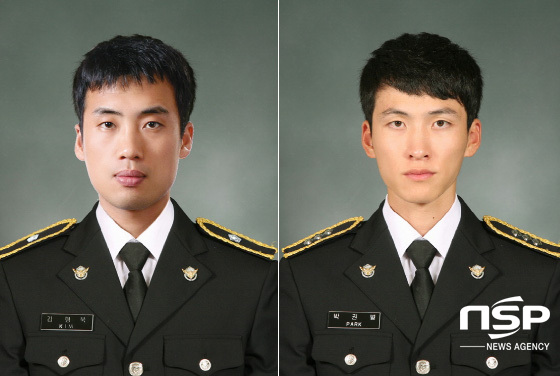 NSP통신-(왼쪽부터)김형욱(38) 경위, 박권병(30) 경장 (동해해양경비안전본부)