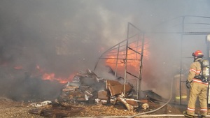 [NSP PHOTO]광명소방서,창고형 비닐하우스 화재 진압